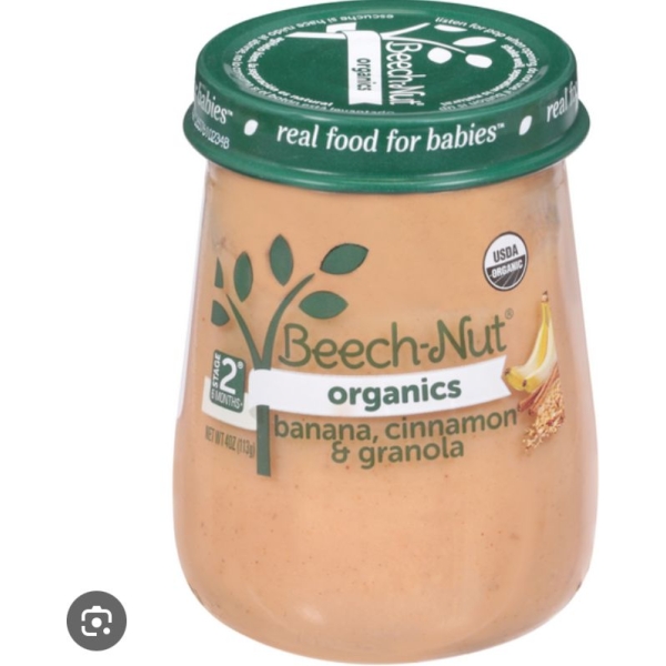 Beechnut food jar, Banana, Cinnamon and Granola