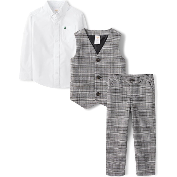 Gymboree winter  plaid 3 piece waistcoat set