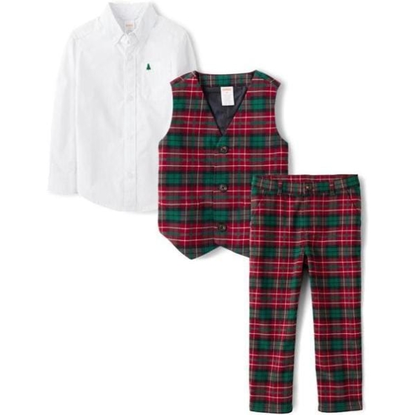 Gymboree royal plaid 3 piece waistcoat set