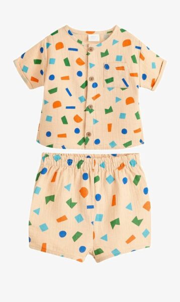 Next baby 2 piece boys short sleeve shirt and shorts set