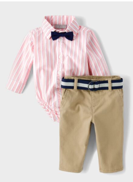 The Children’s Place Baby Boys Dad And Me Striped Poplin 2-Piece Outfit Set - pin
