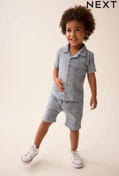 Next baby short sleeve pattern shirt and shorts