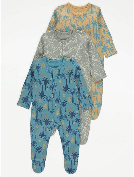 George 3 pack cotton sleepsuits