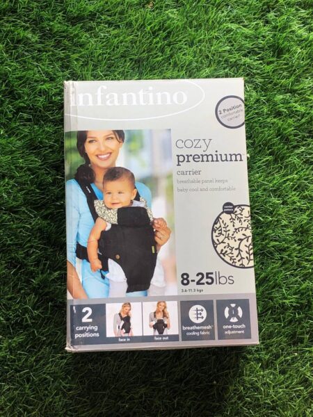 Infantino cozy Premium Baby Carrier Infantino Cozy Premium Carrier with Pocket, 2-Ways to Carry Carrier with Wonder Bib & Essentials Storage Front Pocket for Babies 8-25lb