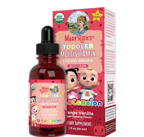 MaryRuth Organics Toddler Multivitamin Liquid Drops with iron.