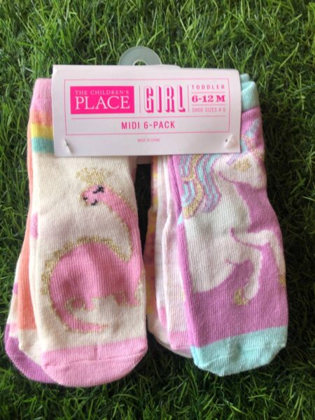 Place baby girl 6 pack socks
