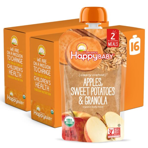 Happy Baby Organics Stage 2,Apples, Sweet Potatoes & Granola